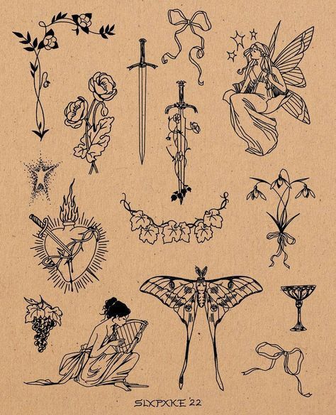 Dark academia tattoo idea #26