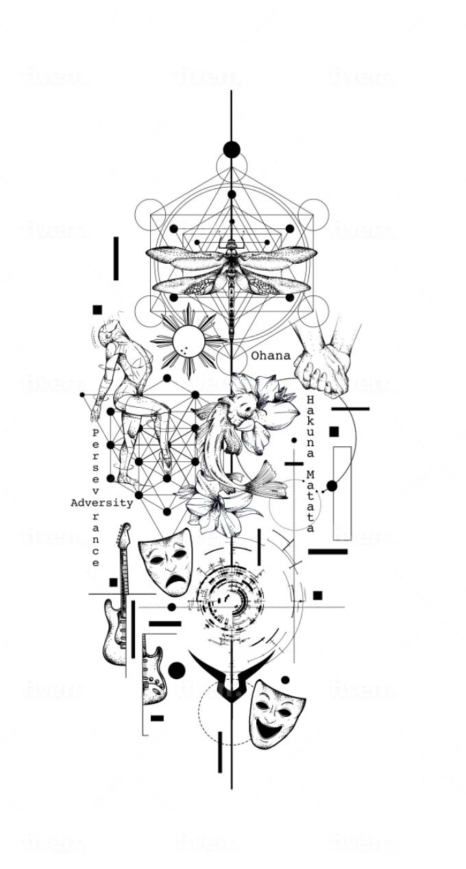 Geometric tattoo idea #19
