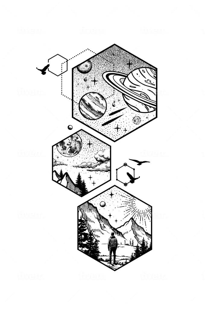 Geometric tattoo idea #44