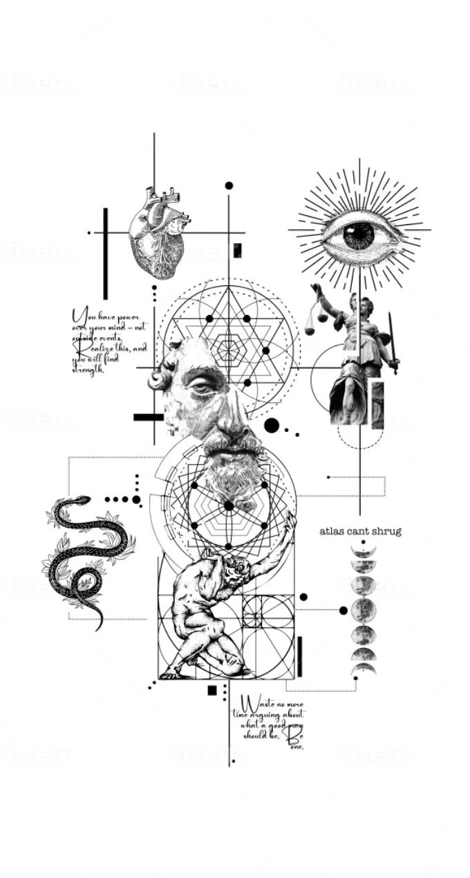 Geometric tattoo idea #48